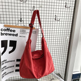 LoveFery - Shoulder Bag Women Shopper Canvas Tote Bag Female Solid Simple Large Capacity Crossbody Bags Women Designer Handbags