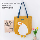 lovefery - Kawaii Shoulder Bag Women Cartoon Duck Large Capacity Canvas Bags Japanese Style All-match Student Book Storage Messenger Bags