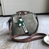 LoveFery - Fashion Leather Women's Shoulder Bags Women Casual Wild Retro Lock Embroidery Designer Handbag Solid Color Female Messenger Bags