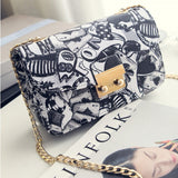 LoveFery - New Women Bags Summer Graffiti Ladies Designer Handbags High Quality Chain Mini Bag Women Messenger Bags For Women Clutch