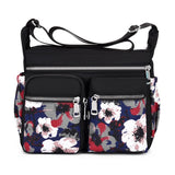 LoveFery - Women&#39;s Crossbody Bag Waterproof Nylon Flower Shoulder Messenger Bags Casual Top-handle Ladies Handbag Travel Tote