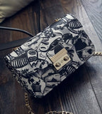 LoveFery - New Women Bags Summer Graffiti Ladies Designer Handbags High Quality Chain Mini Bag Women Messenger Bags For Women Clutch