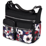 LoveFery - Women&#39;s Crossbody Bag Waterproof Nylon Flower Shoulder Messenger Bags Casual Top-handle Ladies Handbag Travel Tote