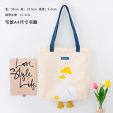 lovefery - Kawaii Shoulder Bag Women Cartoon Duck Large Capacity Canvas Bags Japanese Style All-match Student Book Storage Messenger Bags