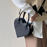 LoveFery - Fashion Design Women's Shoulder Bag Vintage Cool Girls Love Heart Handbags Retro Female Black Small Tote Purse Messenger Bags