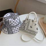 LoveFery - New Fashion Bandana Crossbody Small Handbags for Women Ladies Cashew Flower Bucket Hats and  Purse Set