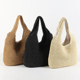 LoveFery - Fashion Straw Women Shoulder Bags Paper Woven Female Handbags Large Capacity Summer Beach Straw Bags Casual Tote Purses