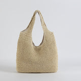 LoveFery - Fashion Straw Women Shoulder Bags Paper Woven Female Handbags Large Capacity Summer Beach Straw Bags Casual Tote Purses