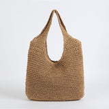 LoveFery - Fashion Straw Women Shoulder Bags Paper Woven Female Handbags Large Capacity Summer Beach Straw Bags Casual Tote Purses