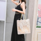 LoveFery - NEW Lace Ladies Handbag Summer Beach Wedding Bridal Party Hand Bag Bolsa Feminina Women's Shoulder Bag Shopping Bag