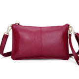 lovefery - Women Genuine Leather Day Clutches Candy Color Shoulder Bags Women&#39;s Fashion Crossbody Bags Small Clutch Bags