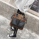 LoveFery - Large Capacity Women Handbag Purse Leopard Patchwork Shoulder Bag High Quality Tote Bag Fashion Crossbody Bag