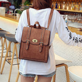 lovefery - Fashion Women Leather Backpack Pu Cool Urban Preppy Style School Bag Backpacks For Teenage Girls Vintage Feminina Shoulder Bags