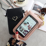 LoveFery - Bag For Women Touch Screen Cell Phone Purse Smartphone Wallet Shoulder Strap Handbag PU Leather Casual Solid Crossbody Bags