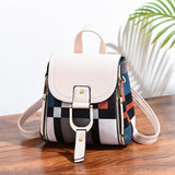 lovefery - Woman fashion backpack female PU leather plaid backpack small shoulder bag for women casual travel back pack girl backbag gift