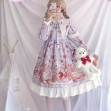 LoveFery Ruffled Puff Sleeve Bowtie Princesscore Dress