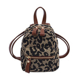 lovefery - Fashion Women Mini Backpack High Quality Leopard Nylon Shoulder Bag Small Backpack School Bags for Teenage Girls Travel Rucksack