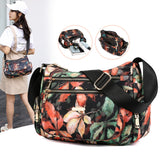 lovefery - Fashion Floral Shoulder Bag Women Nylon Waterproof Soft Zipper Crossbody Hobos Multi-Pocket Versatile Travel Bolsa Feminina