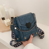 LoveFery - New Women&#39;s Handbag PU Leather Quality Messenger Crossbody Bag Retro Heart-Shaped Lock Women&#39;s Bag Shoulder Bag