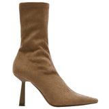 Khaki Suede Stretch Boots