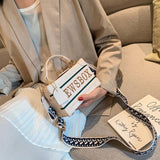 LoveFery - Retro Radio Box Style Pu Leather Ladies Handbag Shoulder Bag Chain Purse Women's Crossbody Messenger Bag Flap