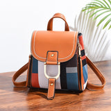 lovefery - Woman fashion backpack female PU leather plaid backpack small shoulder bag for women casual travel back pack girl backbag gift