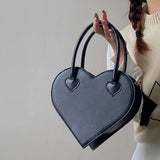 LoveFery - Fashion Design Women's Shoulder Bag Vintage Cool Girls Love Heart Handbags Retro Female Black Small Tote Purse Messenger Bags