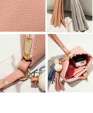 LoveFery - leather handbag Mini Triangle Women Clutch Purse Hand Bag Lady Clutches Casual Phone Package portefeuille femme