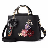 LoveFery - Fashion Leather Women's Shoulder Bags Women Casual Wild Retro Lock Embroidery Designer Handbag Solid Color Female Messenger Bags