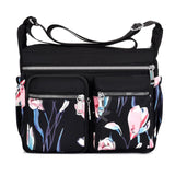 LoveFery - Women&#39;s Crossbody Bag Waterproof Nylon Flower Shoulder Messenger Bags Casual Top-handle Ladies Handbag Travel Tote