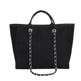 LoveFery - casual large capacity tote designer chains women handbags luxury canvas lady shoulder mesenger bags female big purses new