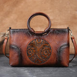 LoveFery - New High Quality Leather Women Handbag Retro Handmade Embossed Shoulder Bag For Women Large Capacity Female Messenger Bags