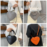 LoveFery - Brand Heart Tote Bag For Women Stone Pattern PU Leather Crossbody Bags Female Small Shoulder Bags Cute Purse Handbags