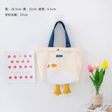 lovefery - Kawaii Shoulder Bag Women Cartoon Duck Large Capacity Canvas Bags Japanese Style All-match Student Book Storage Messenger Bags