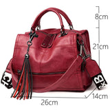 LoveFery - New Fashion Tassel Women Handbag Leather Women Shoulder Bags Famous Brand Designer Women Bags Ladies Casual Crossbody Bags New