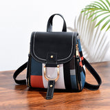 lovefery - Woman fashion backpack female PU leather plaid backpack small shoulder bag for women casual travel back pack girl backbag gift