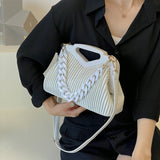 lovefery - Top Brand Triangle Tote Bag Designer Pleated Shoulder Bag for Women Clutch Purses Crossbody Bag High Quality Satchels Hobo Bags