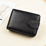 LoveFery - Men Wallets Man's Card Genuine Leather Clutch Wallets Purses Driver's License Cover Zipper Organ Women's Wallet Card Wallet