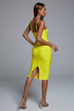 lovefery Irana Yellow Midi Bandage Dress