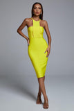 lovefery Irana Yellow Midi Bandage Dress