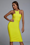 lovefery Irana Yellow Midi Bandage Dress