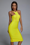 lovefery Irana Yellow Midi Bandage Dress