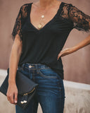 Sweet Side Lace Top - Black