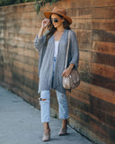 Take It Easy Knit Cardigan - Grey Mint