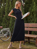 Simple solid color waist slim long skirt