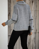 Tower Bridge Cotton Blend Zip Sleeve Knit Sweater