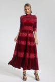 lovefery Katharine Velvet Lace Maxi Dress