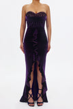 lovefery Kristin Sequins Velvet Dress-Purple