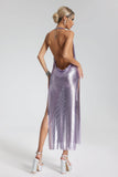 lovefery Kyla Metallic Mesh Dress