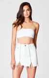 WHITE COLIN DOUBLE ZIP FRONT SKIRT